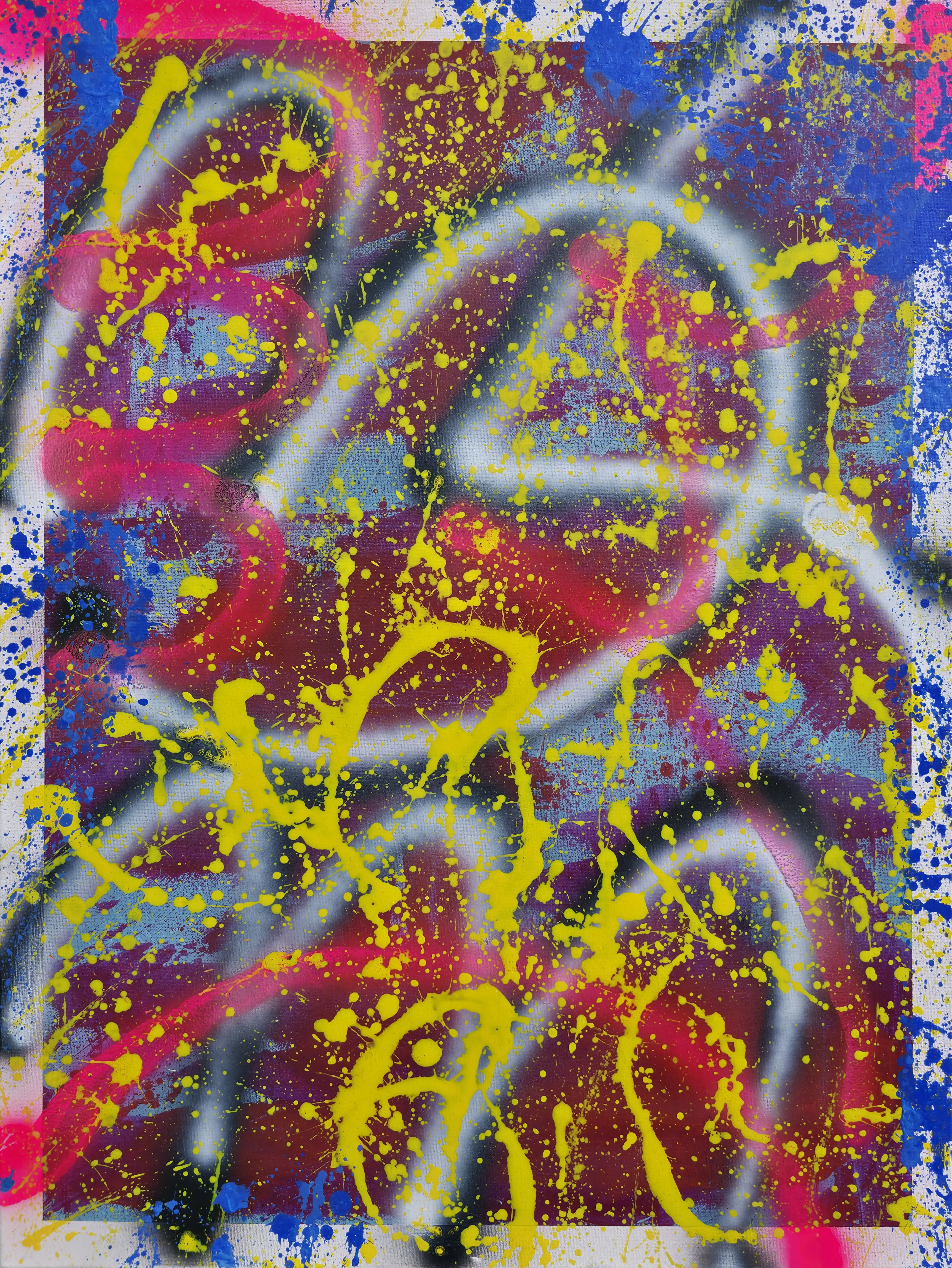 freestyle_vibrant_graffiti_inspired_canvas_with_yellow_splatter_silver_outlines_and_red_background_urban_street_art